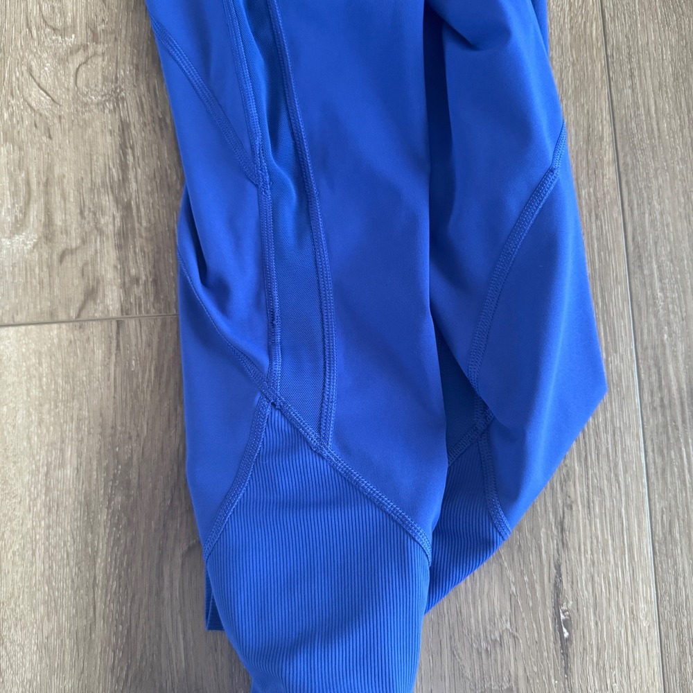 Lululemon Blue Mesh Ribbed Panel High Rise Leggings Size 10 - Picture 8 of 8